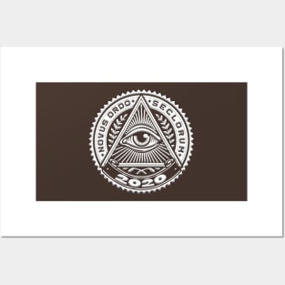 Novus Ordo Seclorum 2020 Seal with Pyramid and All Seeing Eye, NWO New World Order Posters and Art